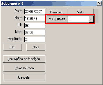 Janela de edi��o de subgrupos de dados