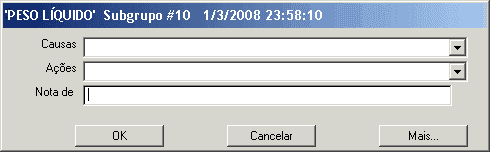 Tela de inserção de notas do módulo Satélite
