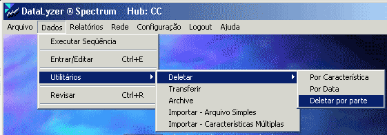 Menu deletar por Parte